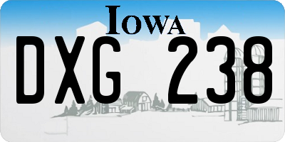 IA license plate DXG238