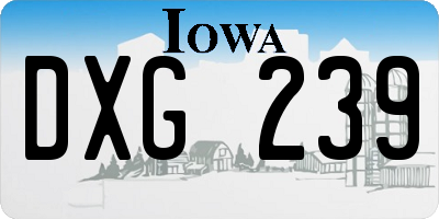 IA license plate DXG239