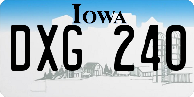 IA license plate DXG240