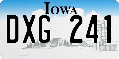 IA license plate DXG241