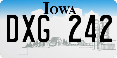 IA license plate DXG242