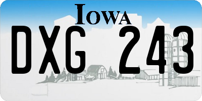 IA license plate DXG243