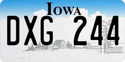 IA license plate DXG244