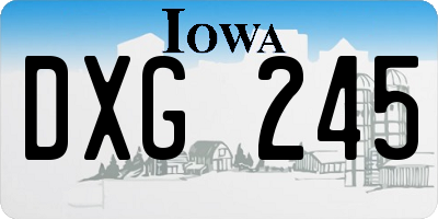 IA license plate DXG245