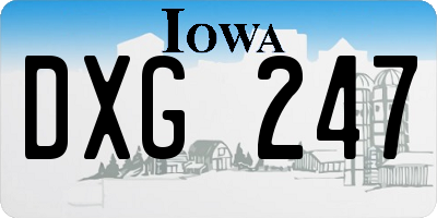 IA license plate DXG247