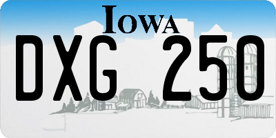 IA license plate DXG250