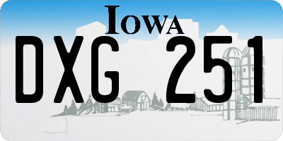 IA license plate DXG251