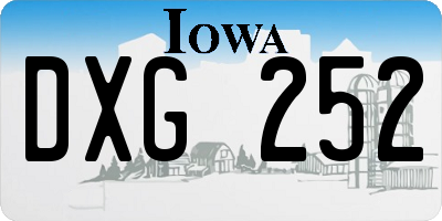 IA license plate DXG252