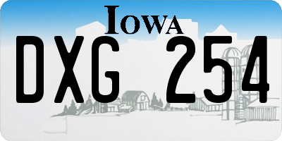 IA license plate DXG254