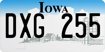 IA license plate DXG255