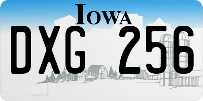 IA license plate DXG256