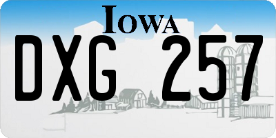 IA license plate DXG257