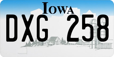 IA license plate DXG258