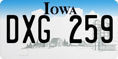 IA license plate DXG259