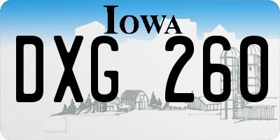 IA license plate DXG260