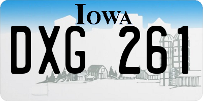 IA license plate DXG261