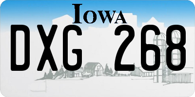 IA license plate DXG268