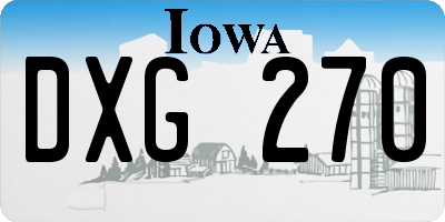 IA license plate DXG270