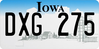 IA license plate DXG275