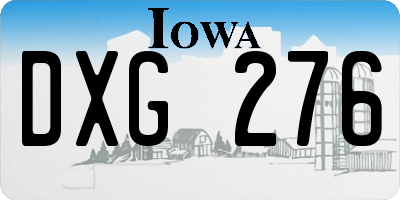 IA license plate DXG276