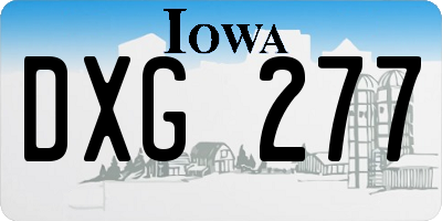 IA license plate DXG277