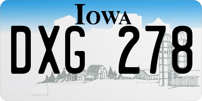 IA license plate DXG278