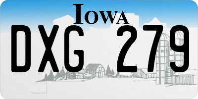 IA license plate DXG279