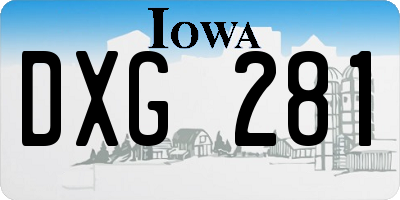 IA license plate DXG281