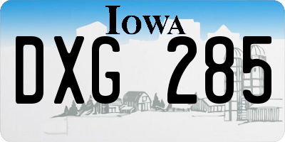 IA license plate DXG285