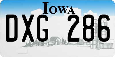 IA license plate DXG286