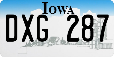 IA license plate DXG287