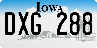 IA license plate DXG288