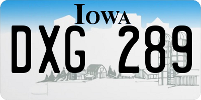 IA license plate DXG289