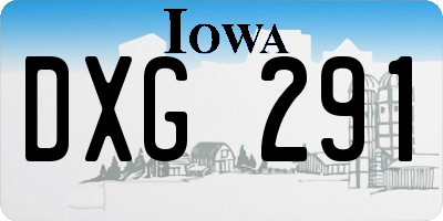 IA license plate DXG291