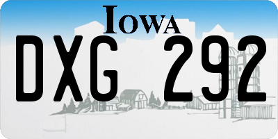 IA license plate DXG292