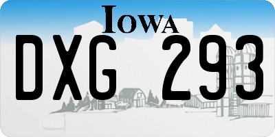 IA license plate DXG293