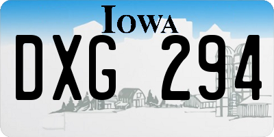 IA license plate DXG294