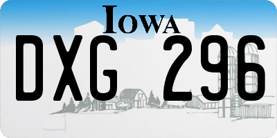 IA license plate DXG296