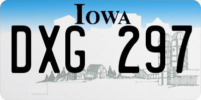 IA license plate DXG297