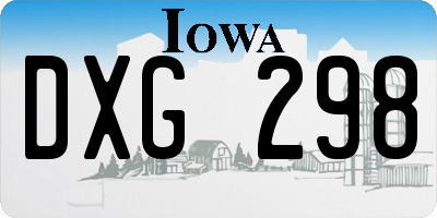 IA license plate DXG298