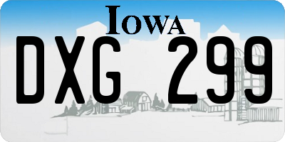 IA license plate DXG299