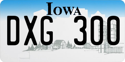 IA license plate DXG300