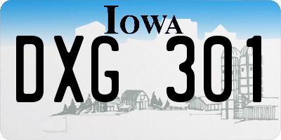 IA license plate DXG301