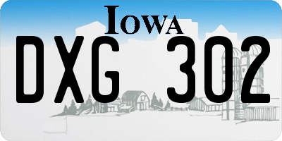 IA license plate DXG302