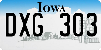 IA license plate DXG303