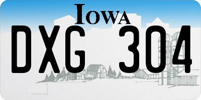 IA license plate DXG304