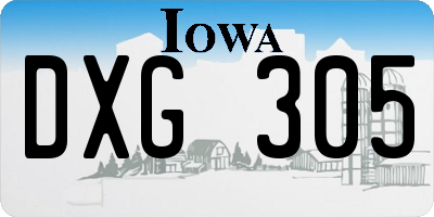 IA license plate DXG305