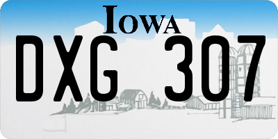 IA license plate DXG307