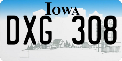 IA license plate DXG308