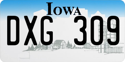 IA license plate DXG309